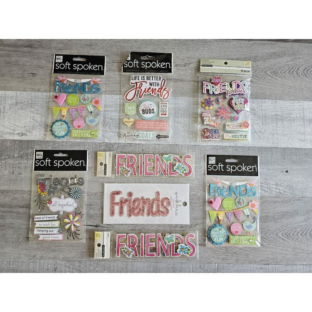 Sticker Lot - Friends Besties Family Scrapbooking 3D Stickers MAMBI RARE #26